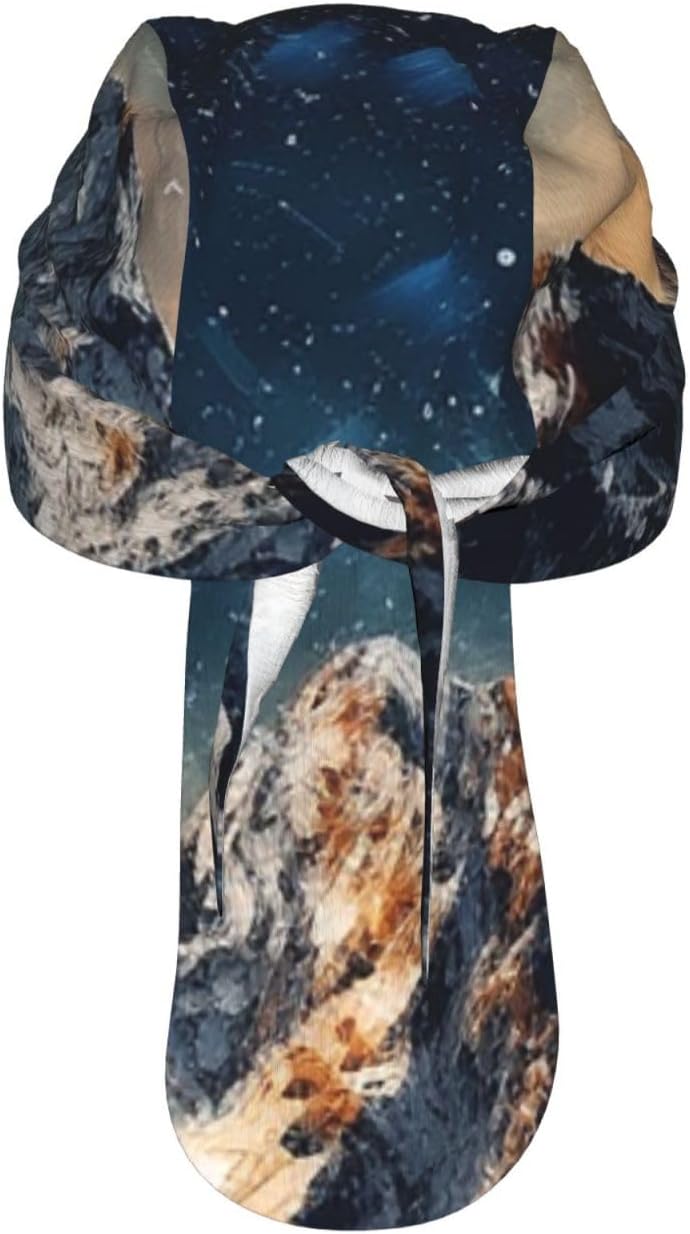 Cooling Do Rags Sweat Wicking Skull Caps Motorcycle Bandana Starry Night The Mountains Head Wrap Helmet Liner for Men Women