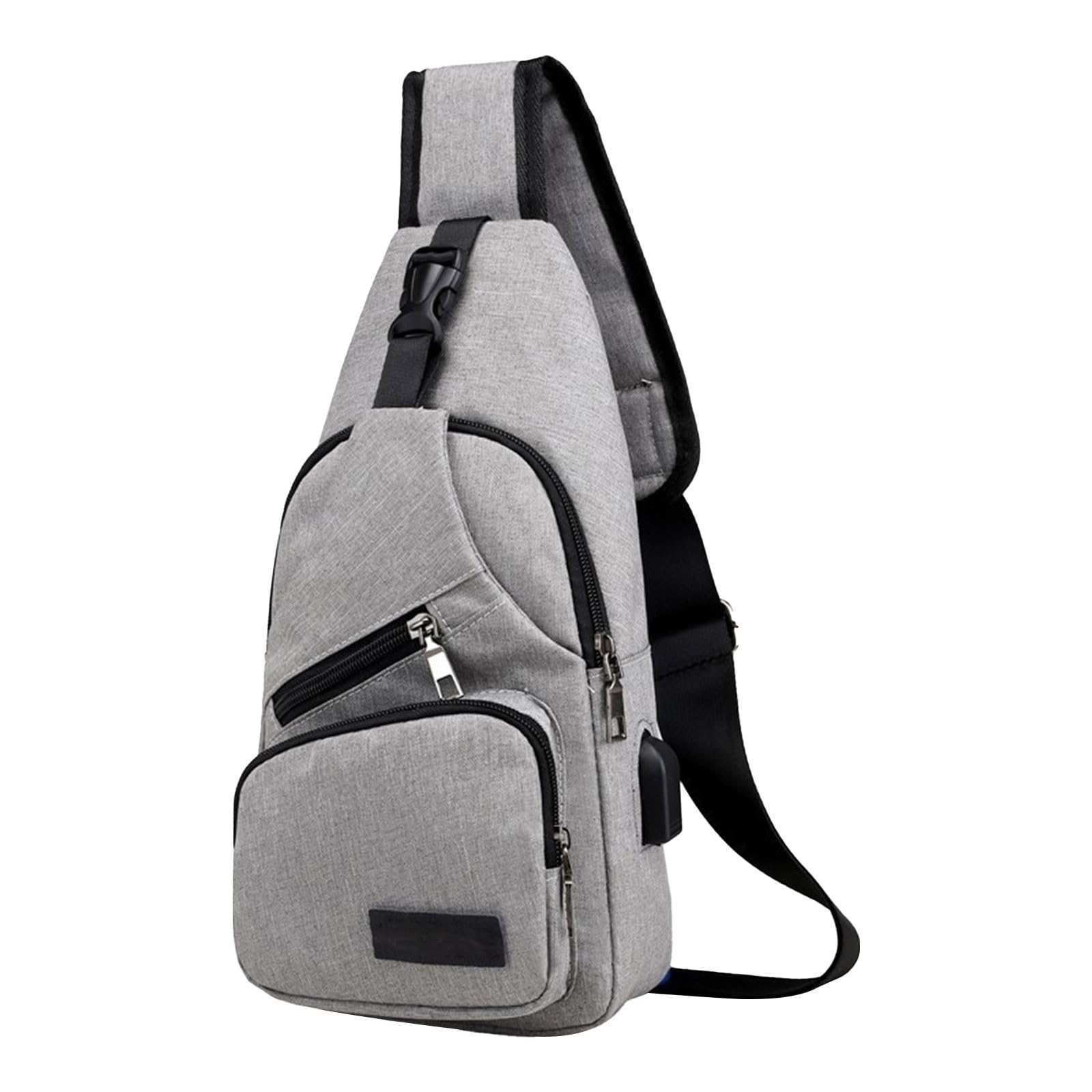 Sac à dos à bandoulière avec trou USB et trou pour écouteurs de randonnée
