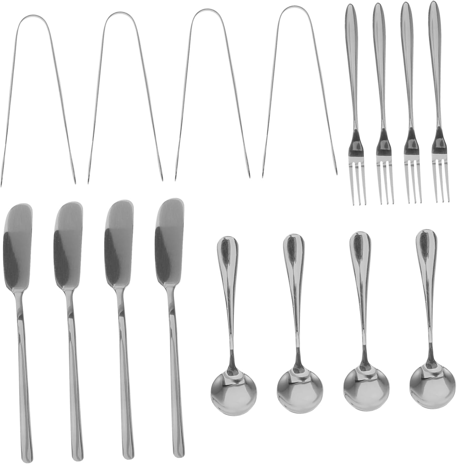 Luxshiny Complete Cheese Knife Set 16pcs Cheese Butter Spreader Spoons Fork Tongs Stainless Steel Essential Kitchen Tools Luxshiny Complete Cheese Knife Set 16pcs Cheese Butter Spreader Spoons Fork Tongs Stainless Steel Essential Kitchen Tools