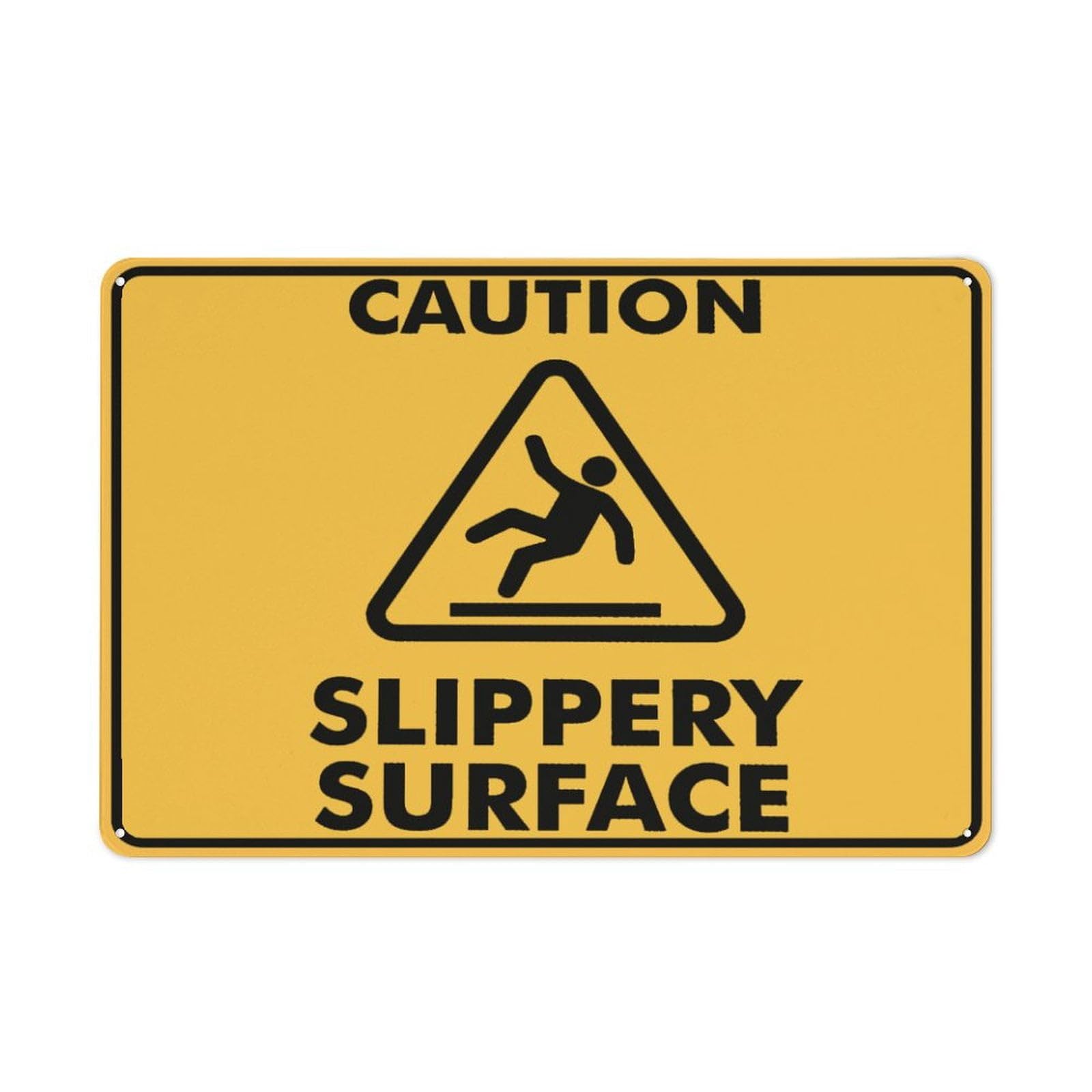 Caution - Slippery Surface Sign, 8x12 Inch UV-Printed Aluminum Outdoor Sign, Weatherproof Security Sign for Home or Business