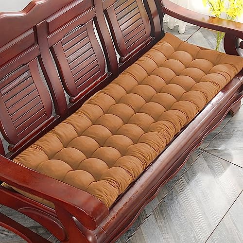 Coussin de banc de 180 x 48 x 8 cm de haute densité coloris café