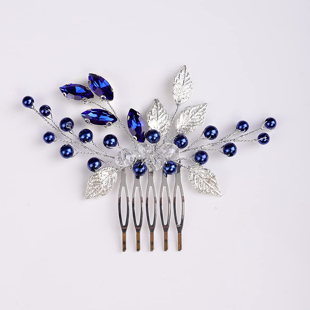 Amazon.com : YERTTER Wedding Crystal Leaf Bridal Hair Comb 