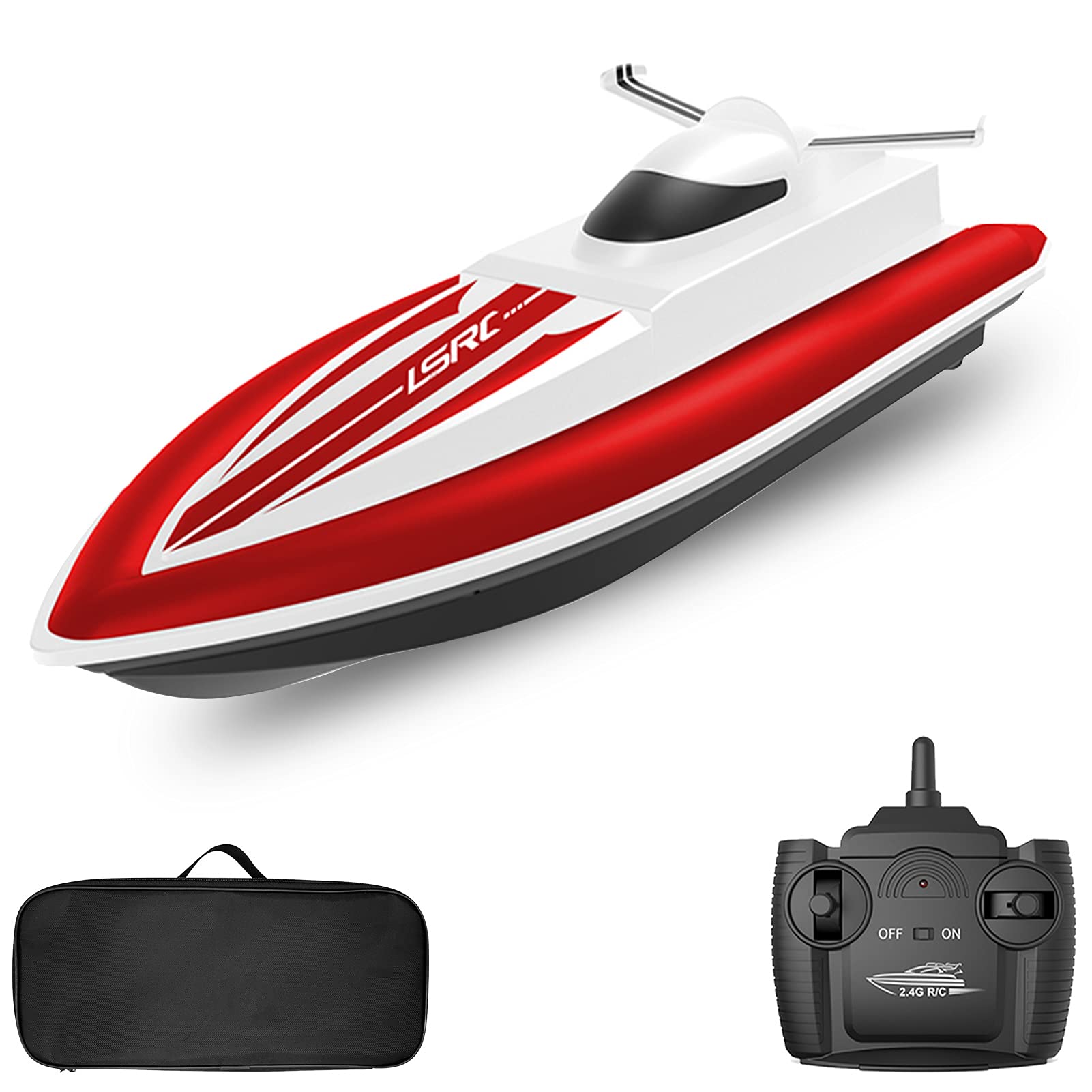 Eacam RC Boat Remote Control Boat Race Boat 2.4GHz Waterproof Toy for Lake Pool Sea Gift for Kids Boys Girls