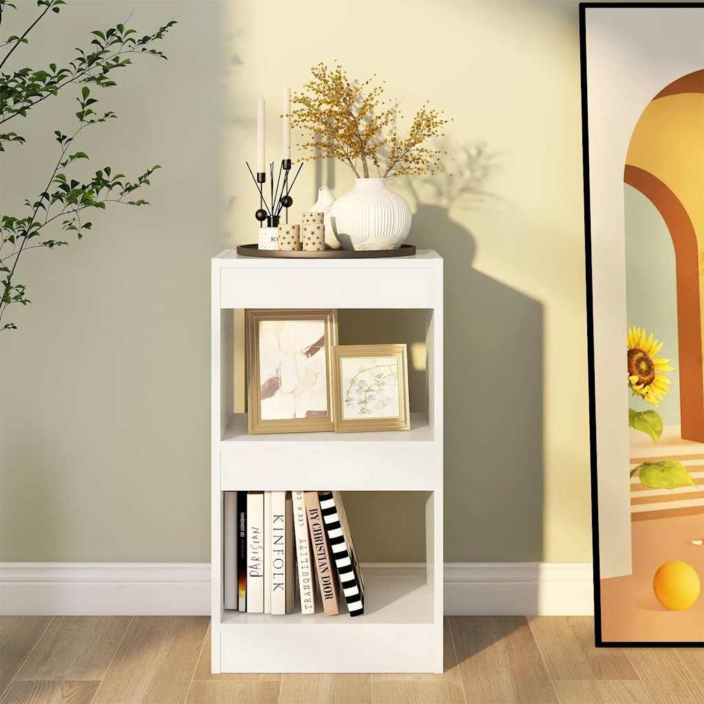 Libreria bianca, 40 x 30 x 72 cm, in legno come divisorio e scaffale con sistema di scaffali aperti, per soggiorno, ufficio, cameretta dei bambini, salvaspazio e stabile