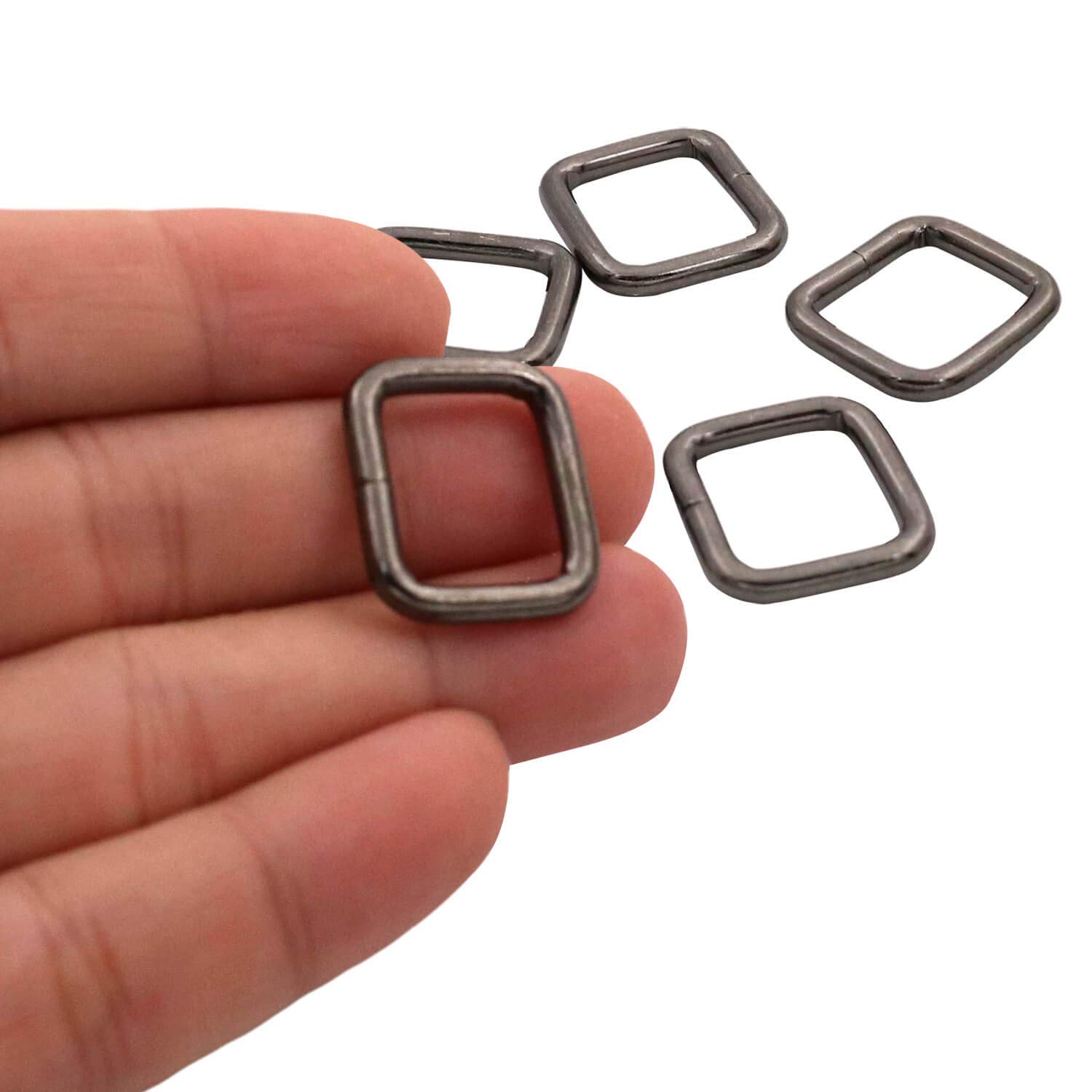 BIKICOCO Metal Rectangle Ring Buckles Square Strap Webbing Belt Rings for Bag Purse Non Welded 5/8 x 1/2 Inch, Gunmetal, Pack of 50 - Image 3