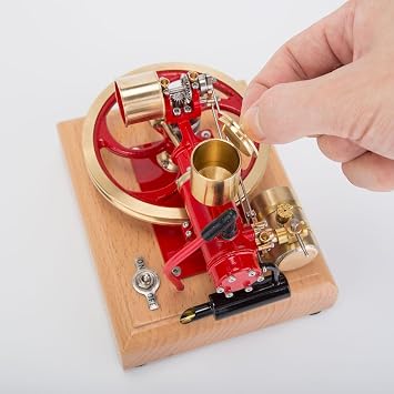 Mini Engine Model Kit That Works,1.9CC Metal Single Cylinder Engine Four-Stroke Internal Combustion Engine Model Kit for Three-Wheelers, Physical Experiment Toy for Teens Adult