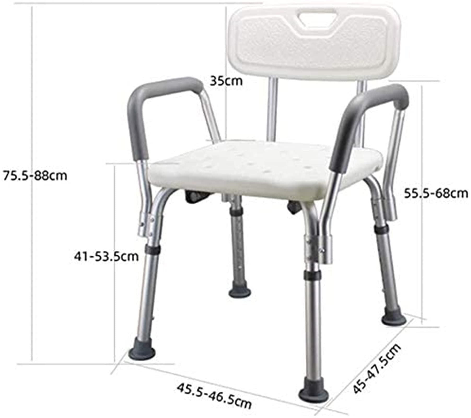 Asiento de Ducha, Silla de Ducha, Asiento de Ducha, sillas de baño Ajustables Antideslizantes con Respaldo y Asas, Bancos de Ayuda para Ducha para Personas Mayores y discapacitados