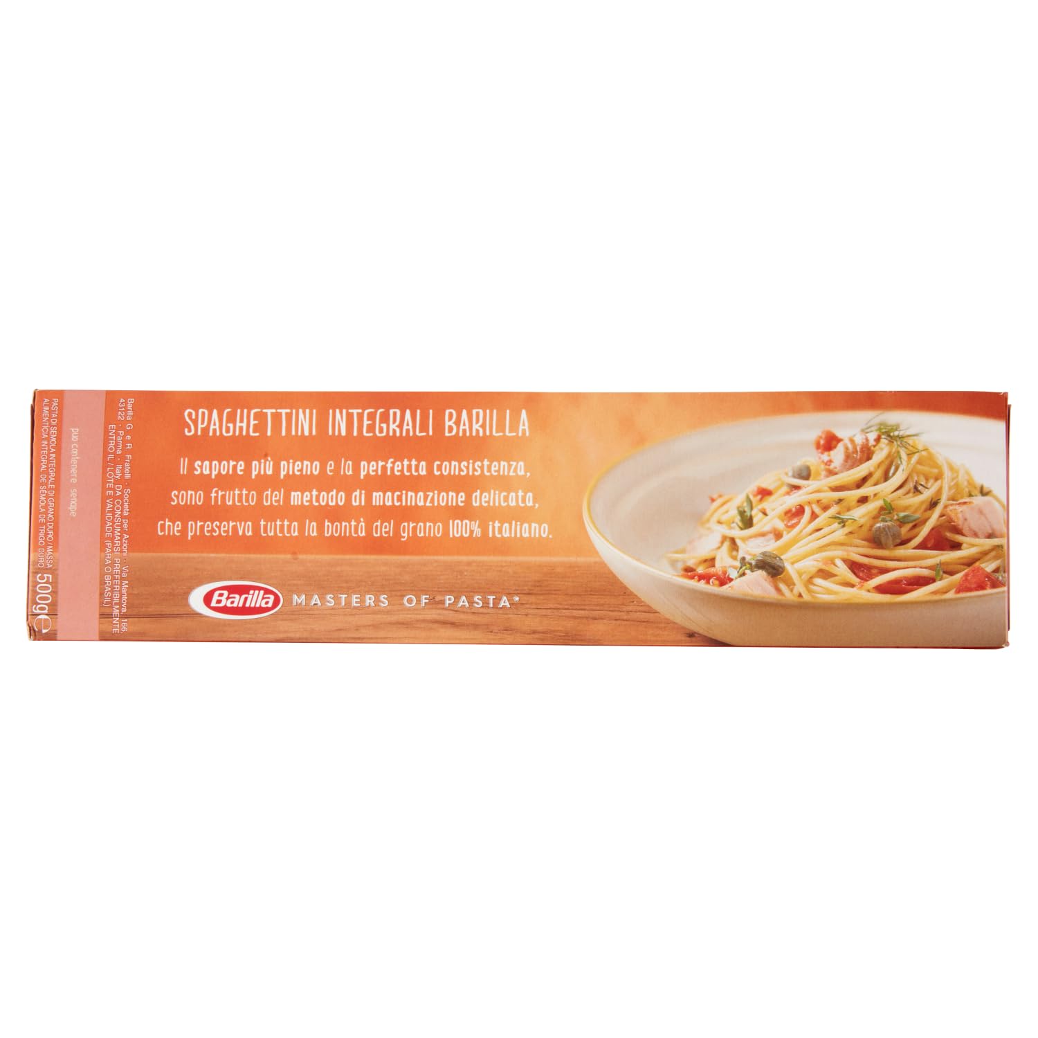 Italian Gourmet Integrale Spaghettini pasta integrale Vollkorn 30 x 500g | 100% grano duro, fibre elevate; dünne Form mit al-dente-Biss für Pesto, Gesamtnettogewicht 15 kg + Kostenlos Polpa 400g