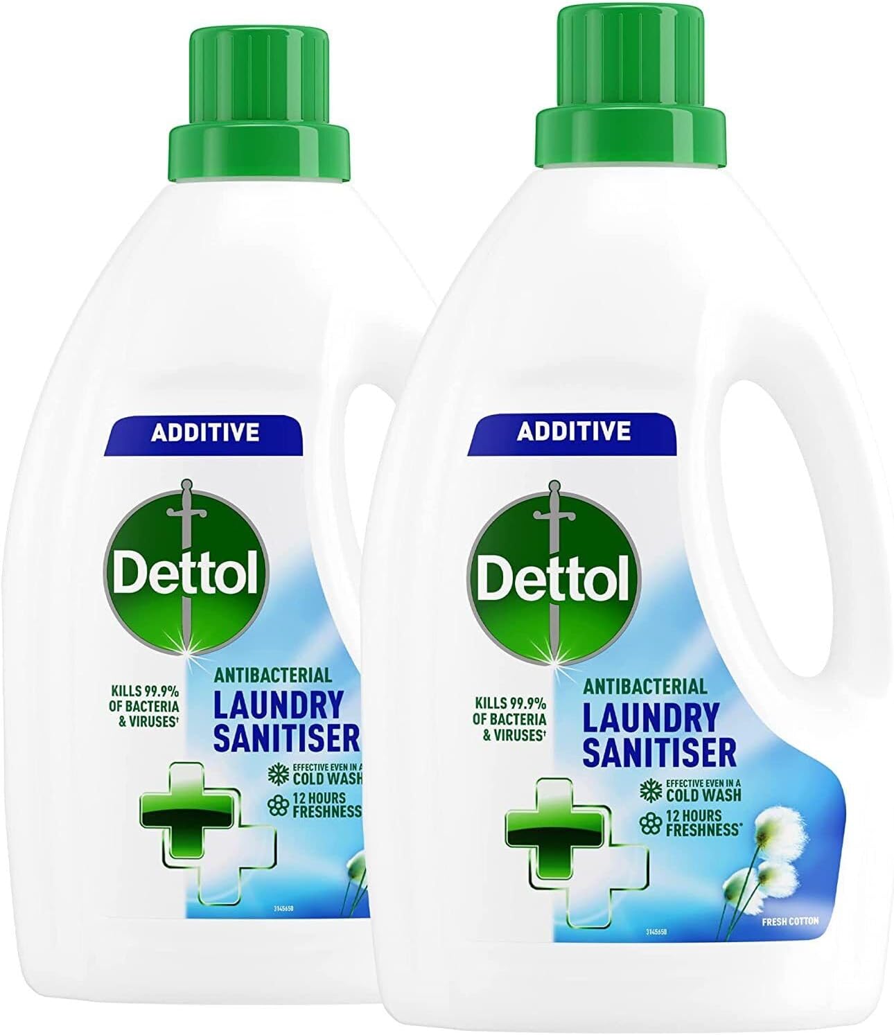 Antibacterial Laundry Sanitiser Cleanser Additive Fresh Cotton 2 Pack of 1.5L