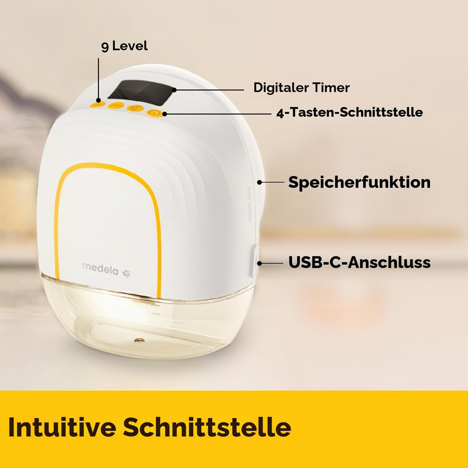 Set Medela Melody InBra Tragbare Einzelmilchpumpe + Medela Mama-Baby-Socken, Limitiert, von Schweizer Künstlerin Yael Anders, Teil der Kampagne „With You, Every Step of the Way”