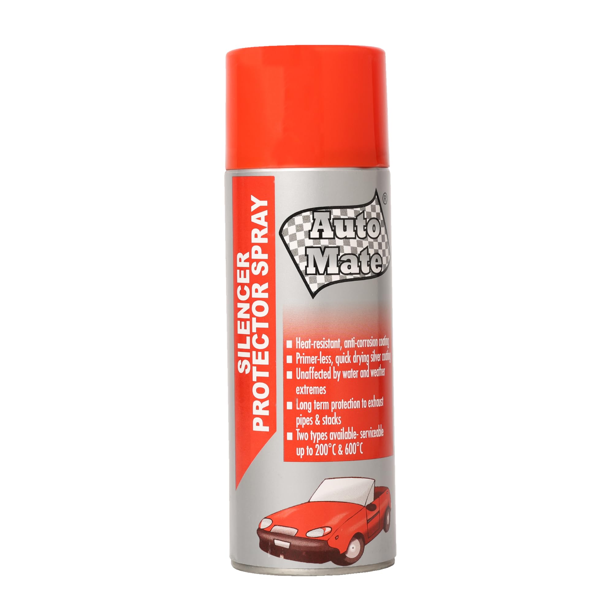 AUTO MATE AEROL Anti-Rust Silencer Coating Spray for Cars | High Temperature Silver Coating | Protects from Corrosion | Heat Resistance upto 200°C - Grade 6353 (300g)