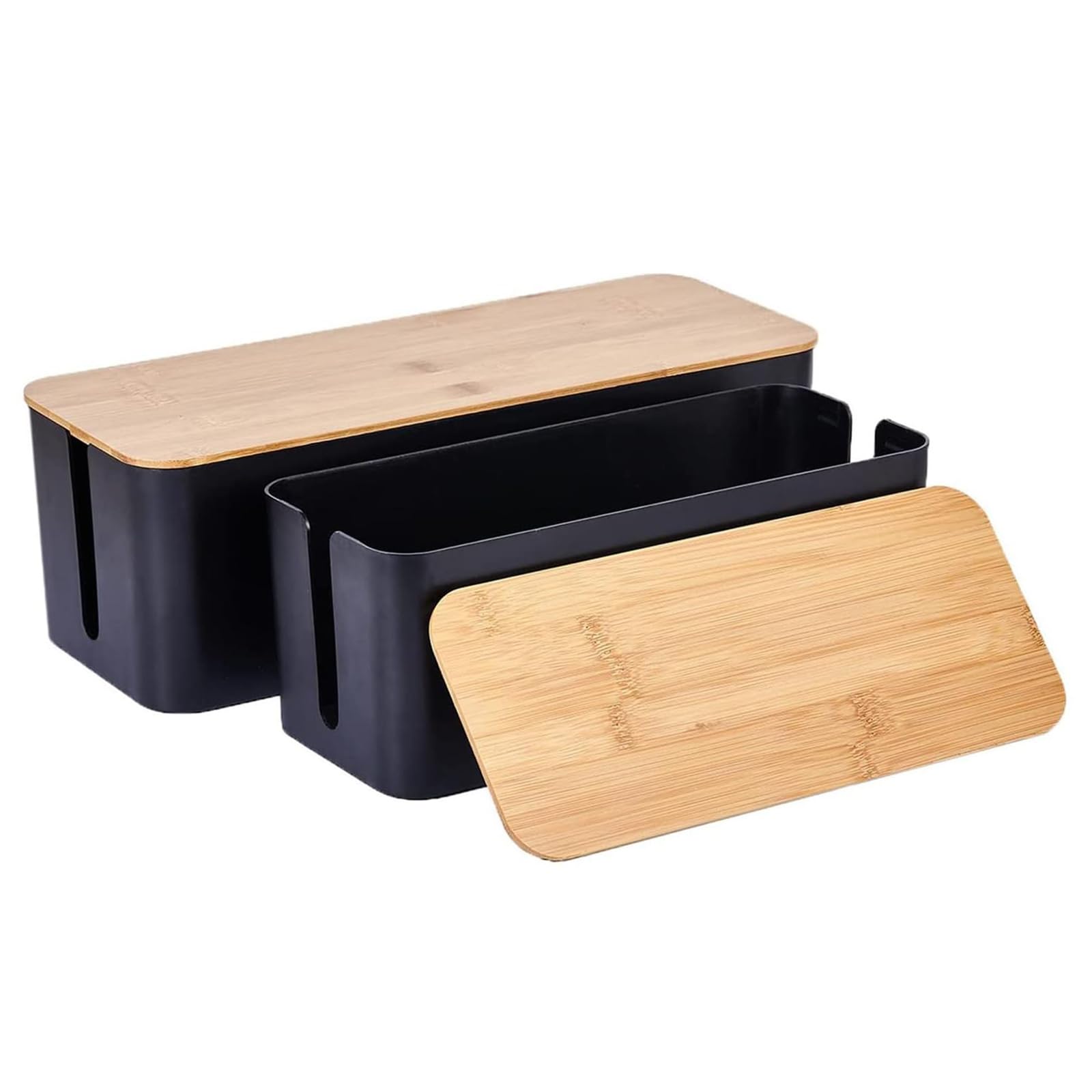 【2個セット】配線や電源ケーブルを隠せる大中型コード収納ボックスセット Amazon.co.jp: ケーブルボックス 中&大型 2個セット コード収納