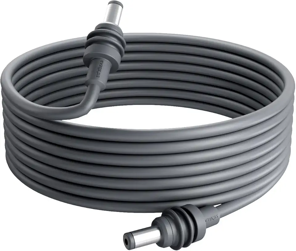 Starlink Mini cabo de alimentação CC, cabo de substituição para Starlink Mini 5 m/16,4 m, impermeável, ao ar livre, cinza