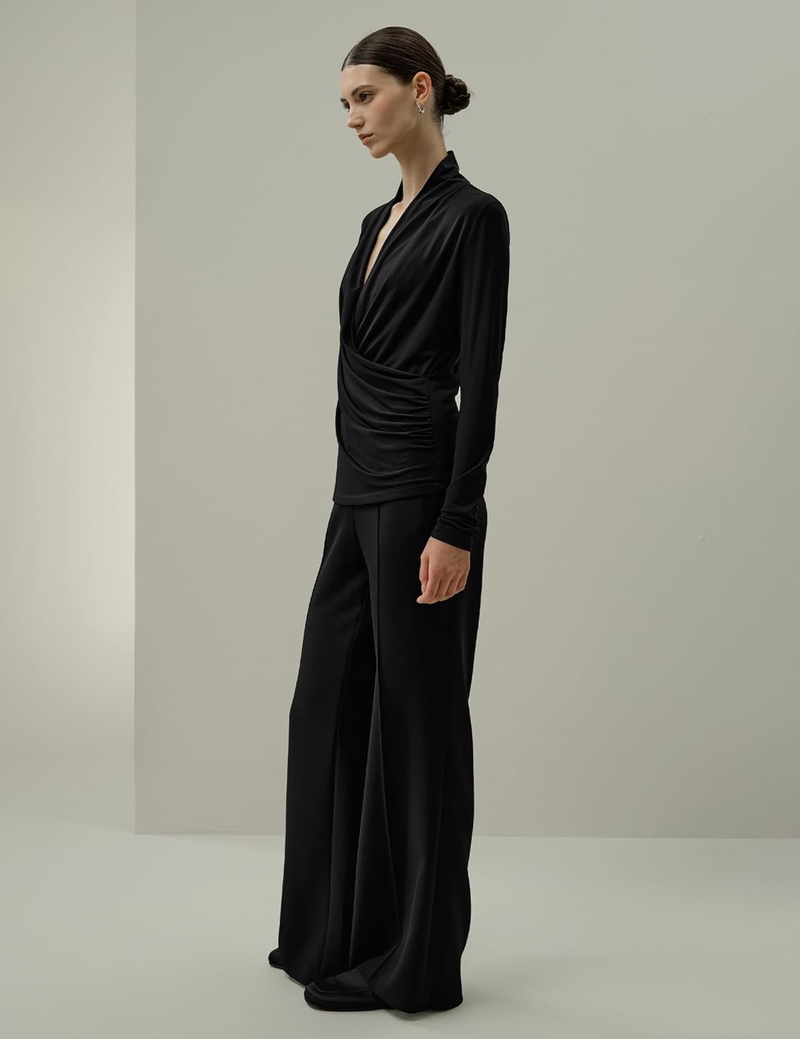 LilySilk Women Silk Breeze Jersey T-Shirt Wrap Long Sleeves Blouse Ladies Soft Tee Stretch - Image 8