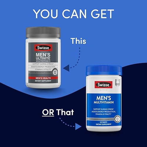 Miniatura 4 de Swisse Multivitamínico diario Ultivite para hombres  50 vitaminas antioxidantes y minerales  adaptógenos  Energía estrés y apoyo inmunológico