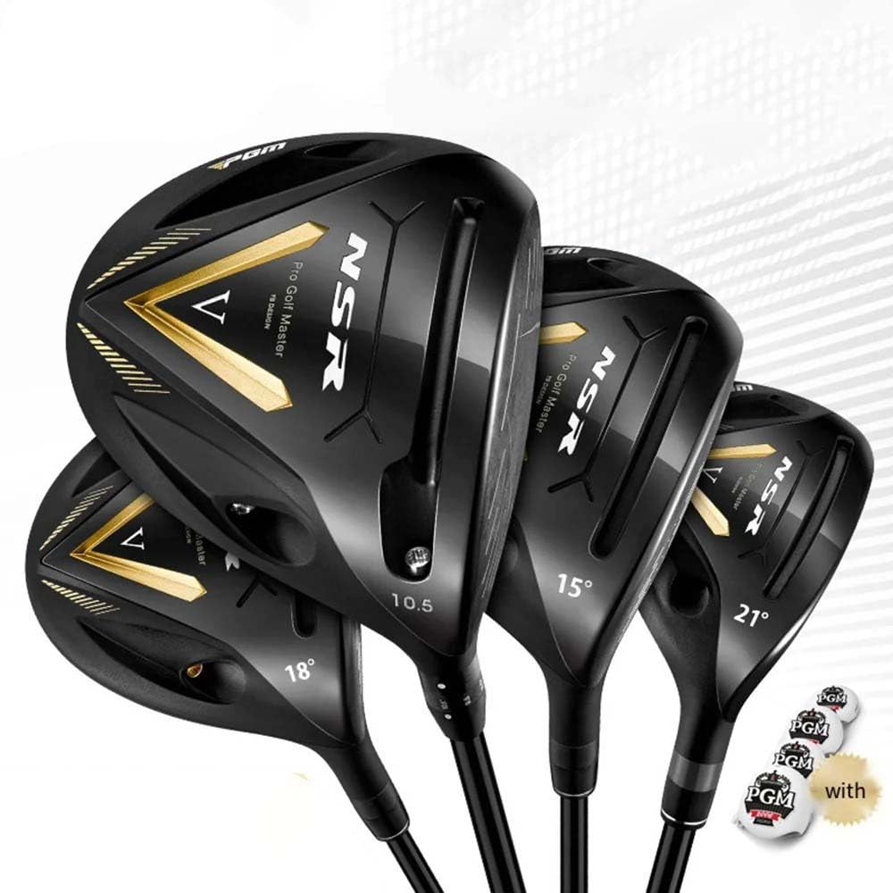 Palos de golf para hombre, cabeza de aleación de titanio, mano derecha, n.º 1/3/5/4H, palo de palo de palo de madera de hierro híbrido, alto rebote, bajo CG, palos de golf