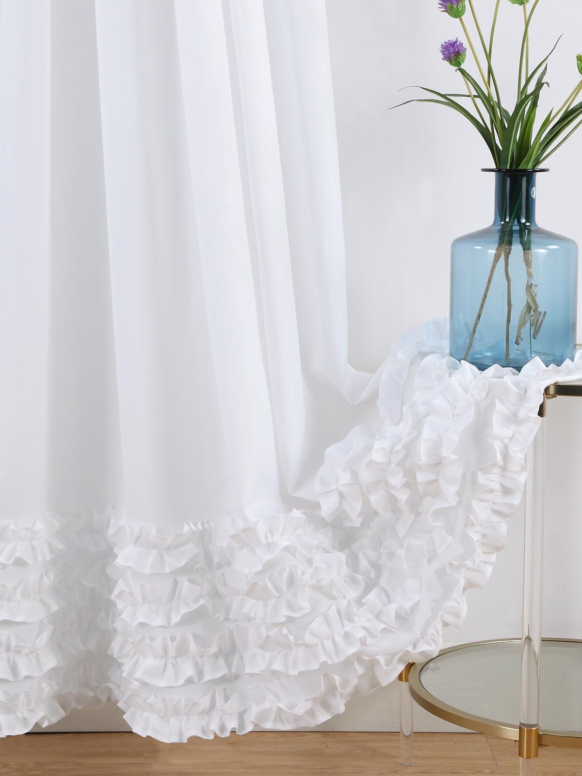 KIZAMI Rideau de Douche Fait à la Main avec Jupe 280 × 200 cm, Rideau de Douche en Polyester, Rideau de Douche imperméable Frais et épaissi, utilisé pour la décoration de Salle de Bain de Maison