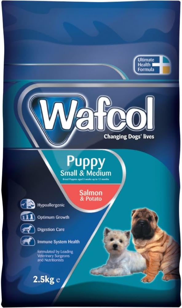 WAFCOLPuppy Sensitive Dog Food - Salmon & Potato - Grain Free Dog Food for Small and Medium Breeds - 2.5 kg Pack