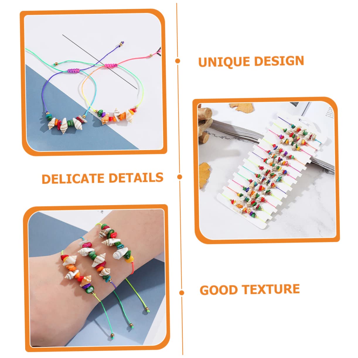 FRCOLOR Tobilleras De Naturales Para Mujer Joyería De Bohemia Y Conjunto De Tobilleras 12 Piezas X 4