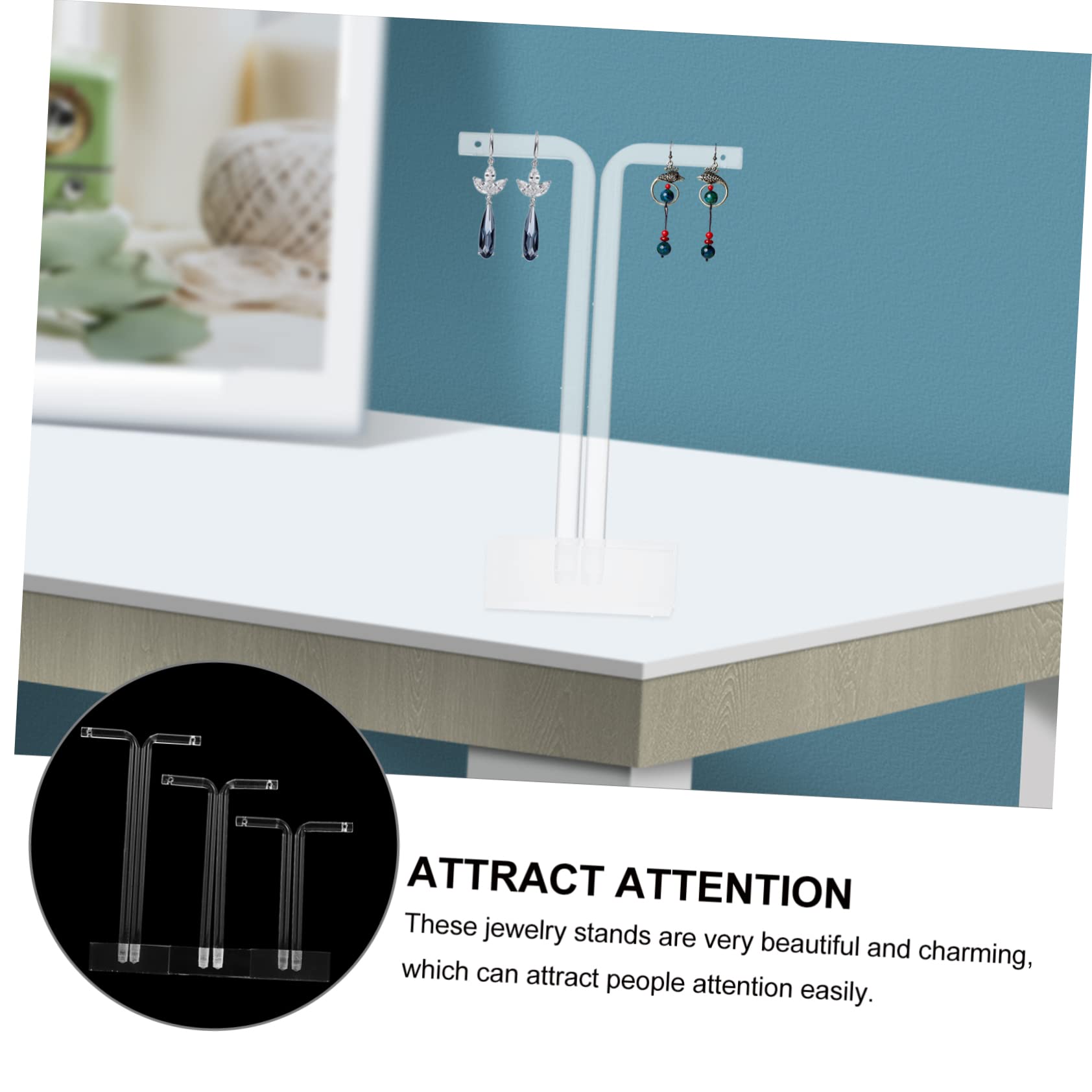 NOLITOY 6 Pcs 1 Set T-shaped Display Racks Earring Jewelry Storage Stands Exquisite Modern Design for Stores Homes