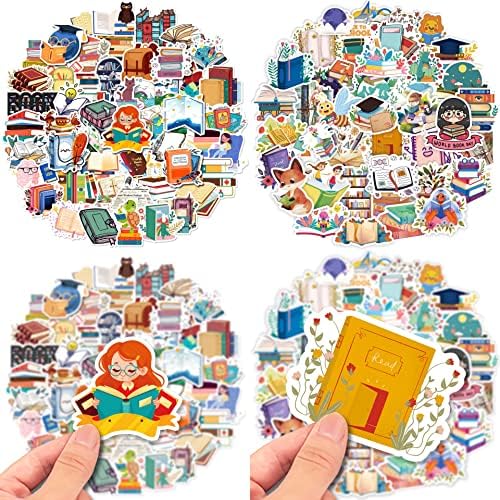 Reading Stickers 100 Sheets I Love to Read Waterproof Vinyl Stickers Children Teenagers Adults Computer Phone Guitar Skateboard Refrigerator Cut and Paste Thin Water Bottle Books Reading Stickers