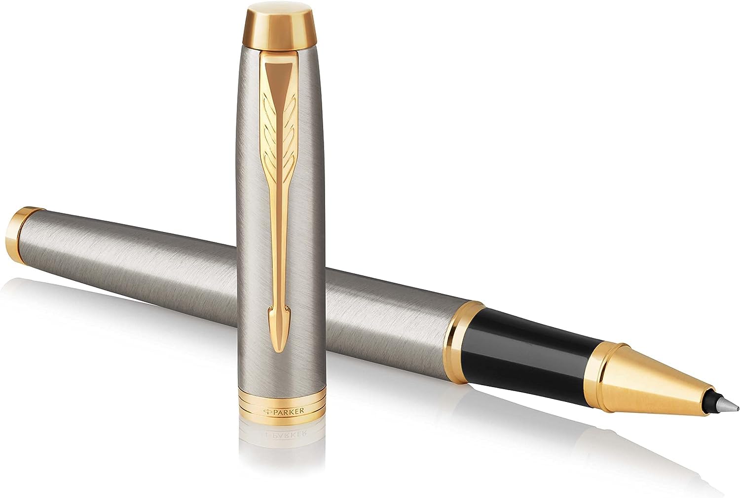 PARKER IM Core - Bolígrafo de punta redonda con grabado | Premium Pen | Caja de regalo | mina negra | Regalo personalizado | Nombres | Grabado | Aniversario | Cumpleaños (Brushed Metal G.C.)