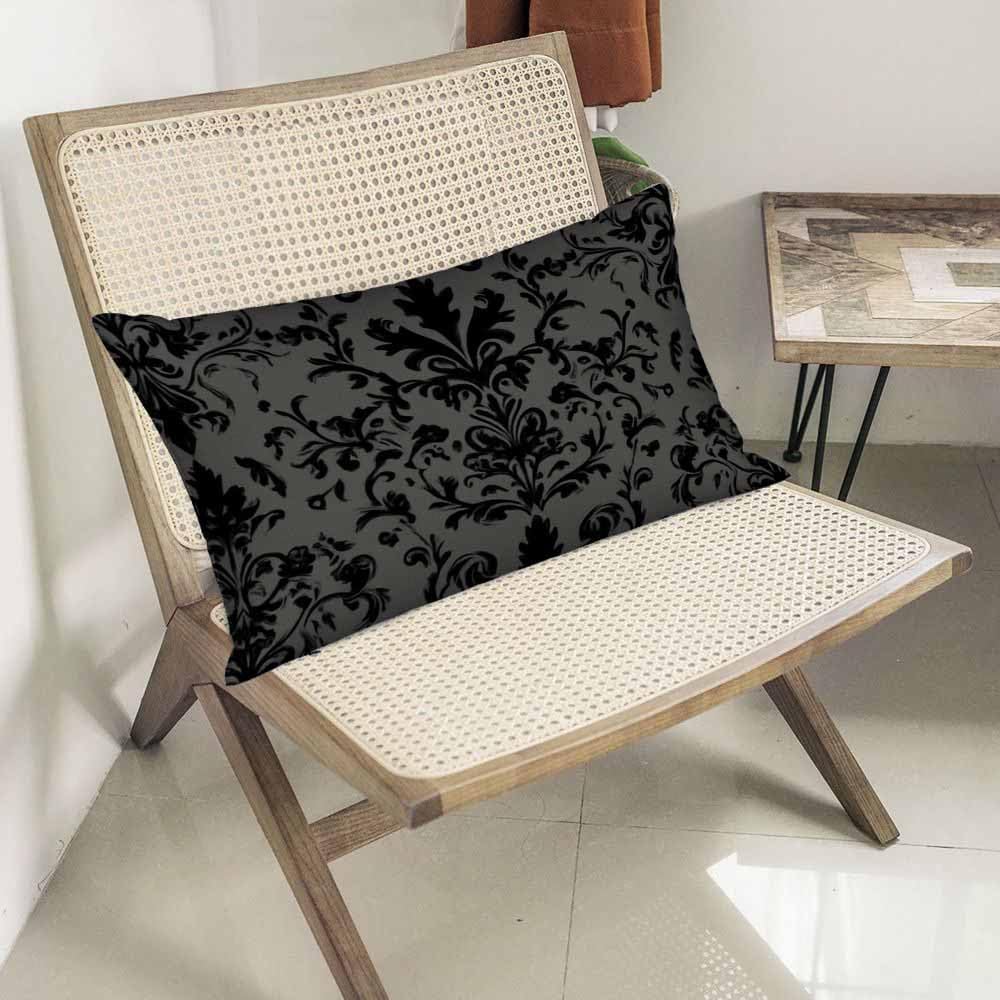 Damask Pillow Case Vintage Black Floral Soft & Breathable Pillow Cover with Envelope Closure Pillowcase Standard Size 20" X 26" image 5