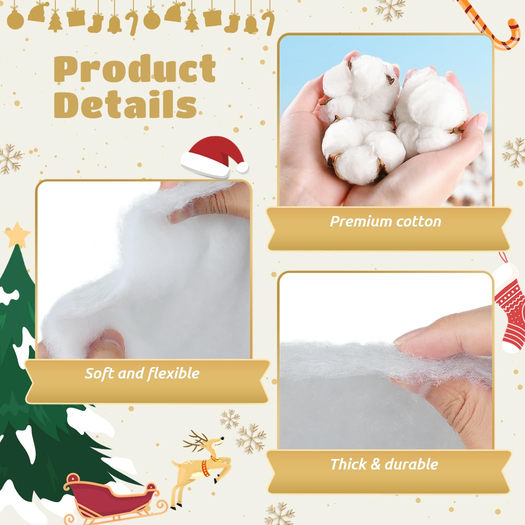 Lot de 3 rouleaux de fausse couverture de neige pour Noël, tapis de neige en fibre artificielle pour la maison et la décoration de fête, 150 x 78 cm