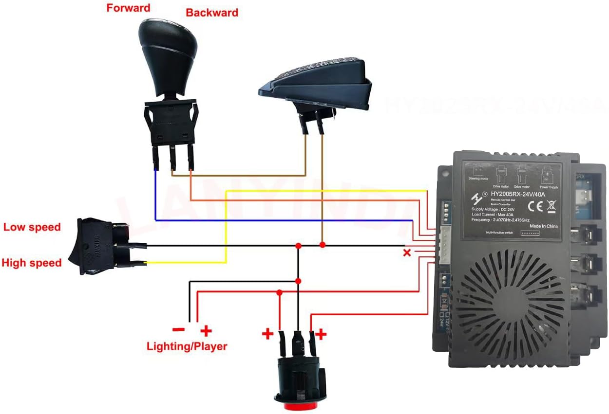24V Wires Harness Conversion Kit for Ride On Toys Car DIY Set Power Wheels Upgrade Kits Trax Replacement Parts