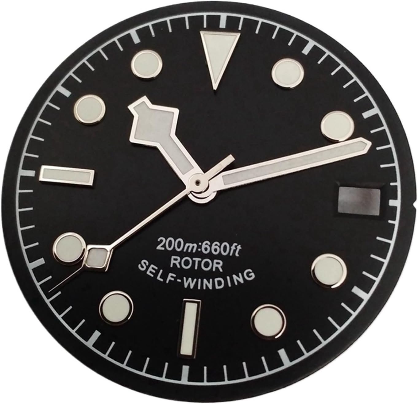 28.5mm Green Luminous Watch Dial Hands With Date Window For NH35 NH35A Movement Accessory Parts