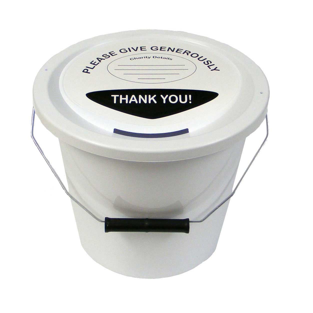 6 Charity Money Collection Buckets 5 litres - White : Amazon.co.uk ...
