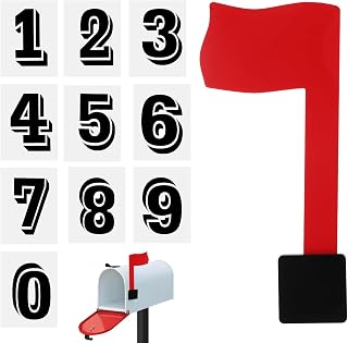 No Tools Needed Mailbox Flag Replacement Kit with One Set Number 0-9 Weather-Proof Good Adhesive Professional Red Flag Fits All Mailboxes