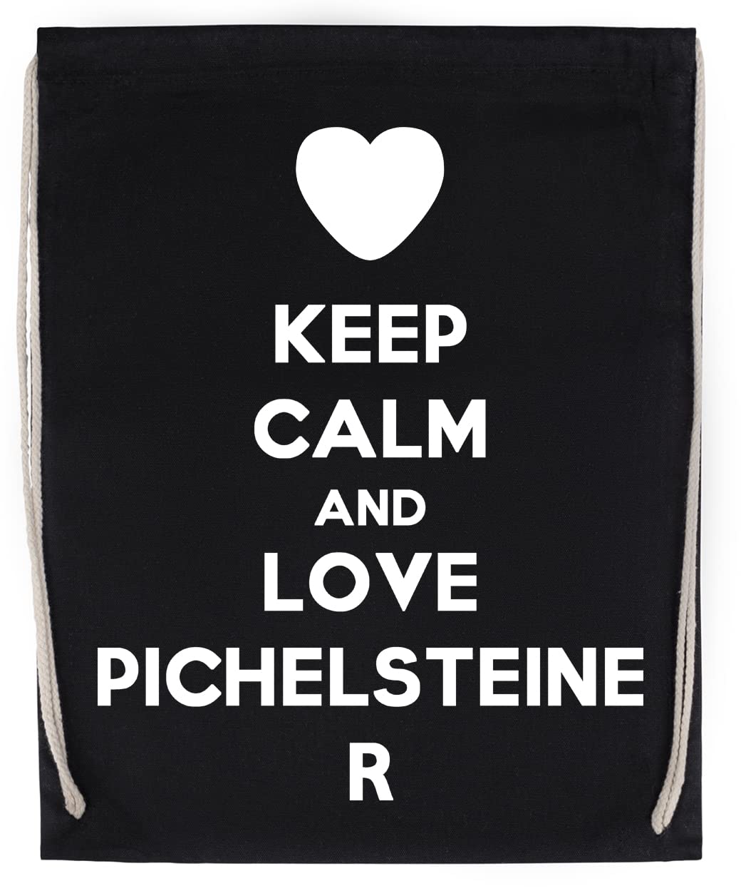 Keep Calm And Love Pichelsteiner torba sportowa ze sznurkiem ściągającym, czarna torba sportowa