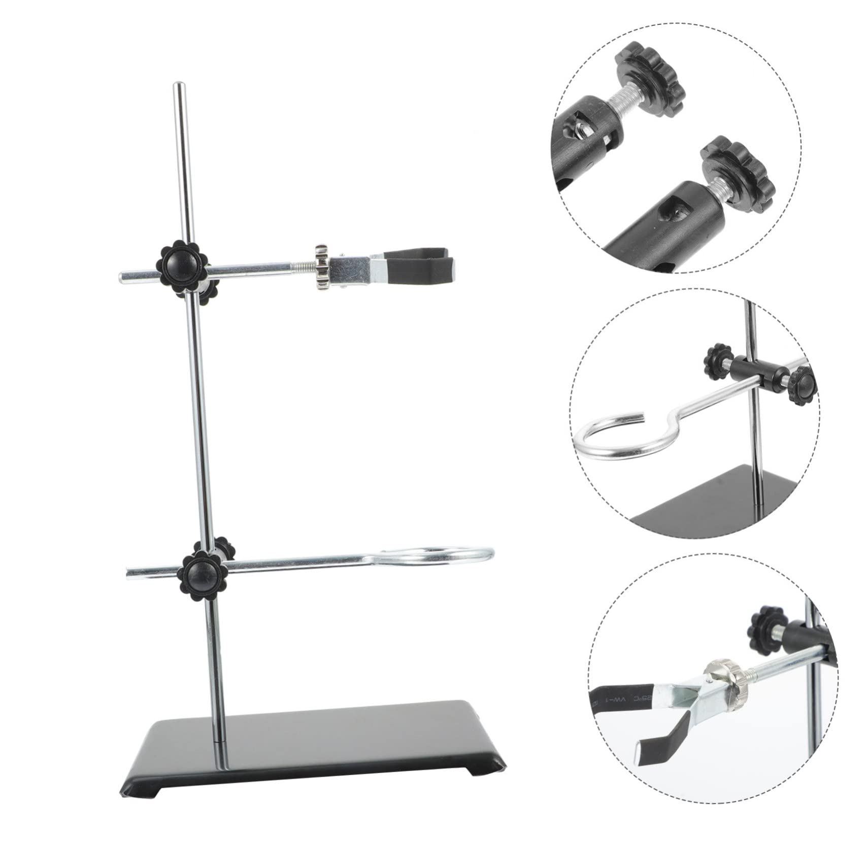 Support de Cornue de Laboratoire Cadre Miniature avec Pince de Burette Anneau et Plate forme Stable Pièce pour Laboratoire de Chimie