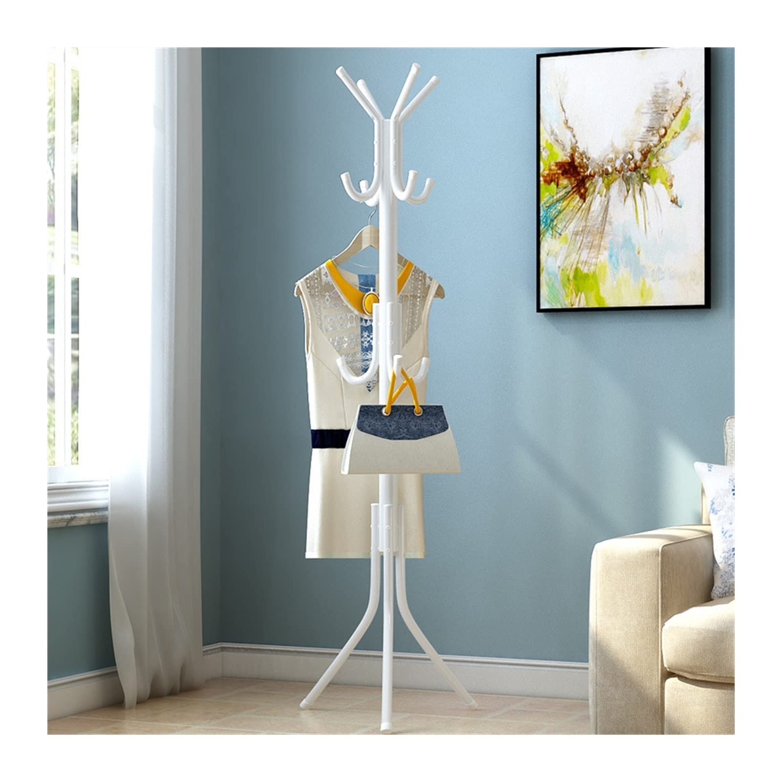 Perchero de Entrada Rack Rack montado Sala de estar Sombrero Sombrero Soporte Soporte Muebles Casa Muebles Multi Ganchos Ropa Colgante 9/12 Ganchos Perchero Independiente ( Color : Blanc , Size : 12ho