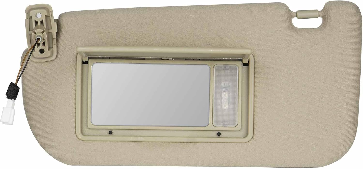 Sun Visor with Light Fits for KIA Sportage 2005-2010 Left Driver Side Sunvisor Replace 85202-1F090EZ, Beige