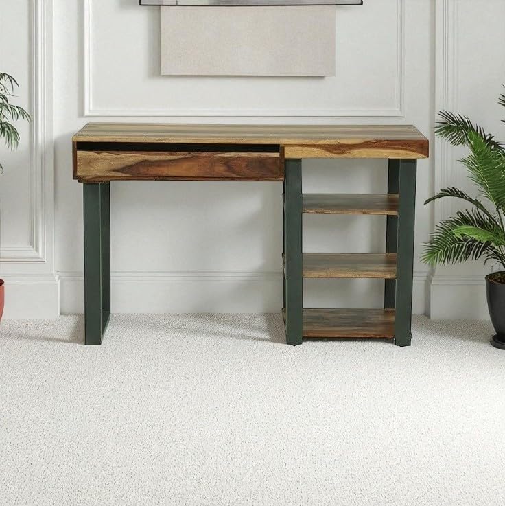 Study Table for Students Laptop Office Desk Workstation Writing Tables for Study Room Home Wooden Finish Furniture for Study Room (Rustic Teak Finish)
