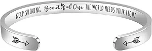Btysun Bracelets for Women Mothers Day Bracelet Gifts from Daughter Inspirational Gifts for Women Graduation Gifts for Her Motivational Birthday Cuff Bangle Friendship Personalized Mantra Jewelry…