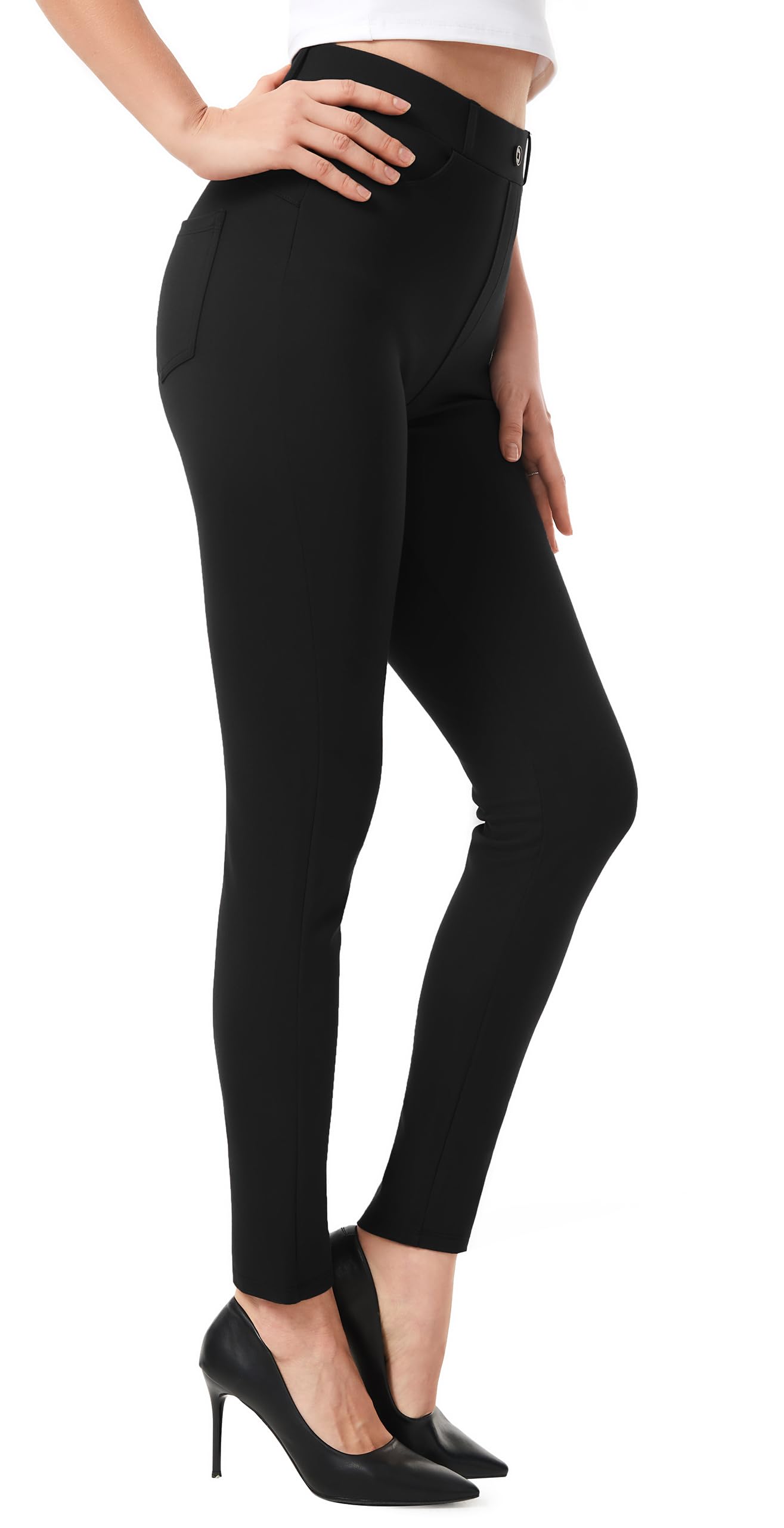 AFITNE Women's Yoga Dress Pants 2025 Spring Skinny Pull On Work Pants Stretchy Slim Fit Leg Office Casual Slacks