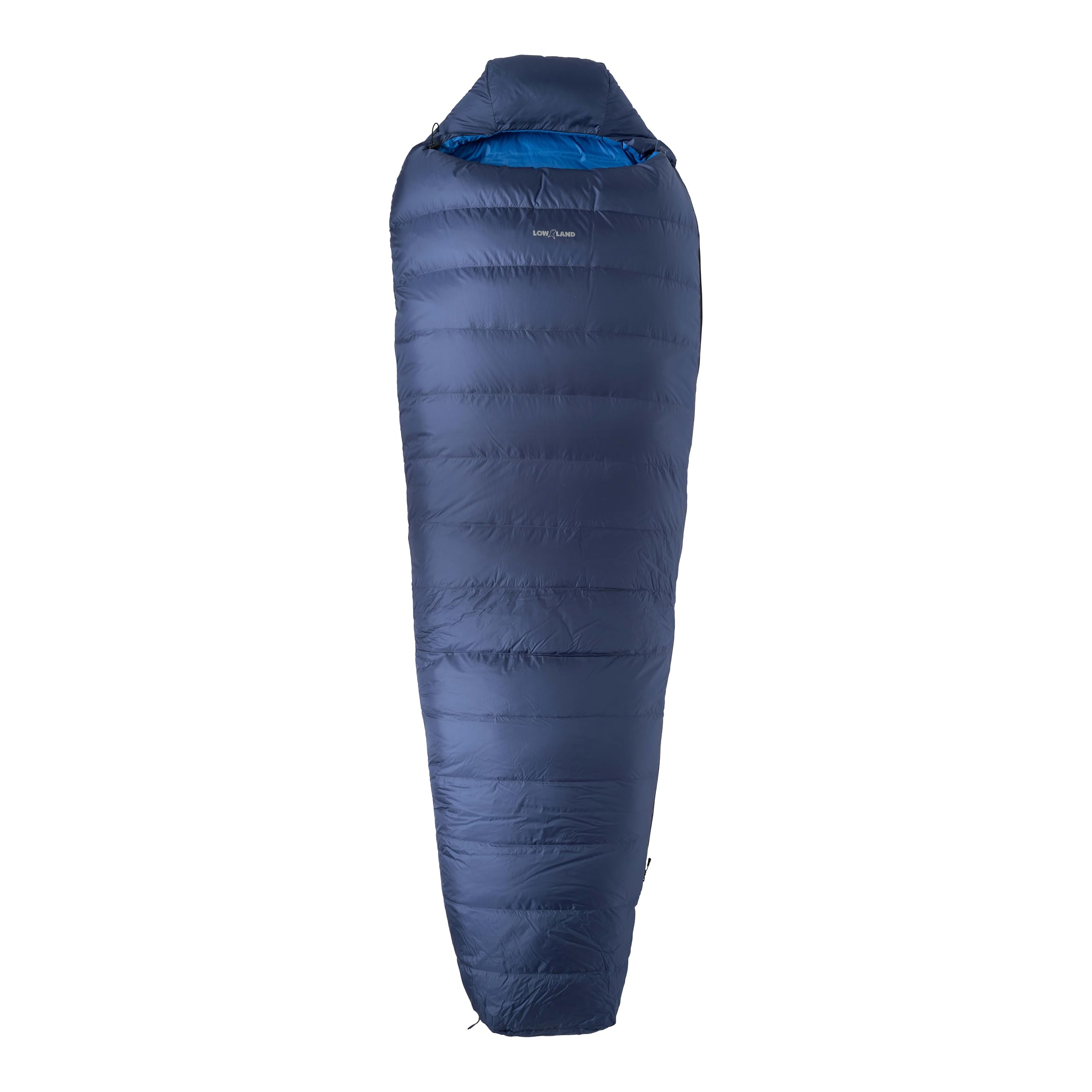 LOWLAND OUTDOOR Unisex Adult 5 KIBO puchowy śpiwór, granatowy/niebieski, 225 x 80 cm (długość z kapturem)