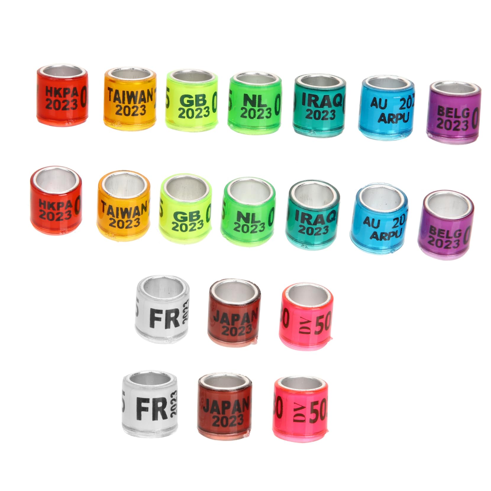 VANZACK 400pezzi per Piccioni Fasce Identificative per Pollame Facili Applicare e Rimuovere Resistente Multi-Colore Random