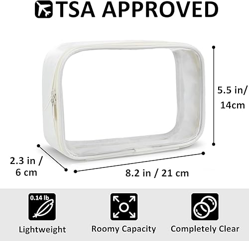Miniatura 2 de Moyad Bolsa de aseo transparente aprobada por la TSA, tamaño de cuarto de galón 3-1-1, bolsa de líquidos para viajes, organizador transparente de