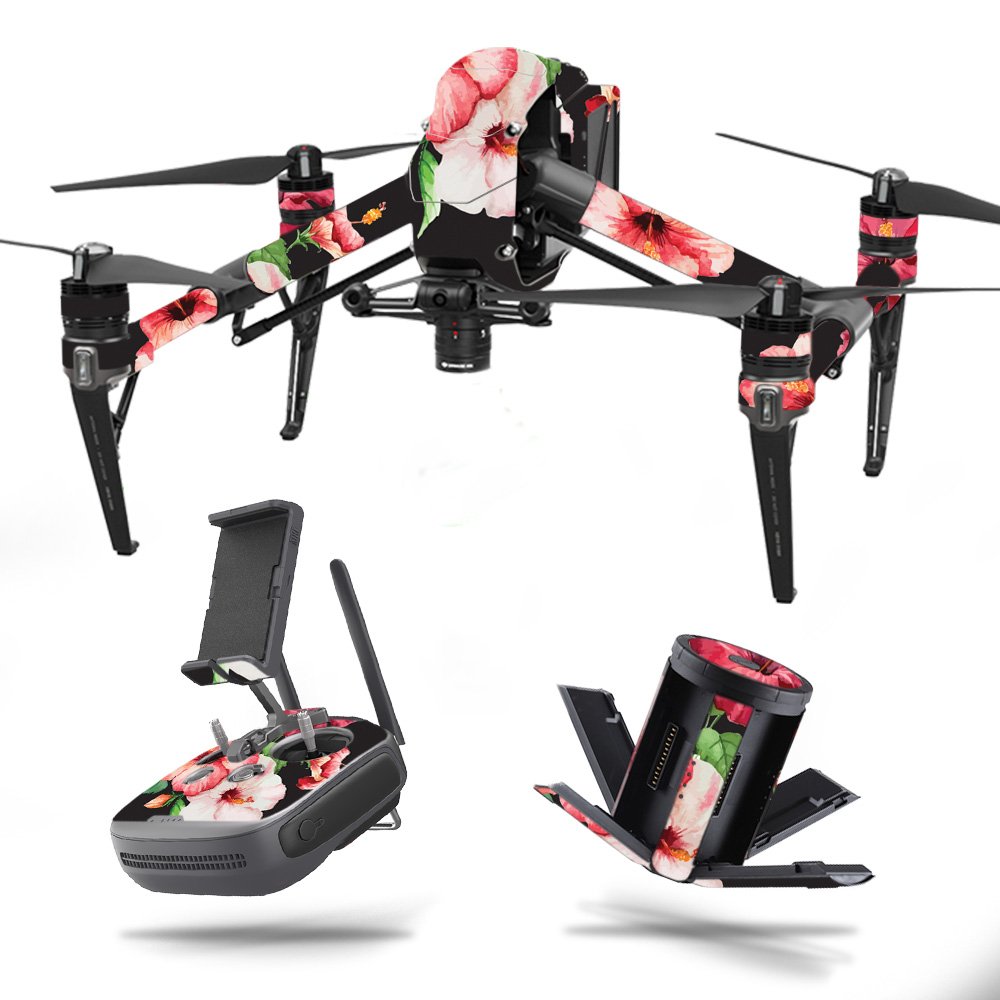 MightySkins Skin Compatible with DJI Inspire 2 - Hibiscus | Protective, Durable, and Unique Vinyl Decal wrap Cover | Easy to Apply, Remove, and Change Styles | Made in The USA