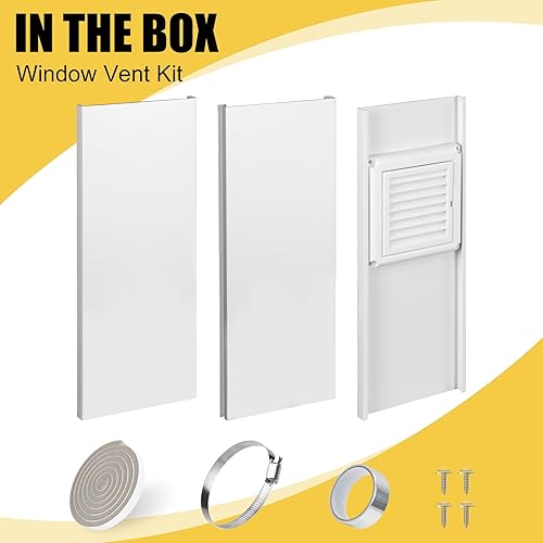 Miniatura 9 de Powrocket Kit de ventana de ventilación de secadora para manguera de ventilación de secadora de 4 pulgadas, con cubierta de ventilación de secadora