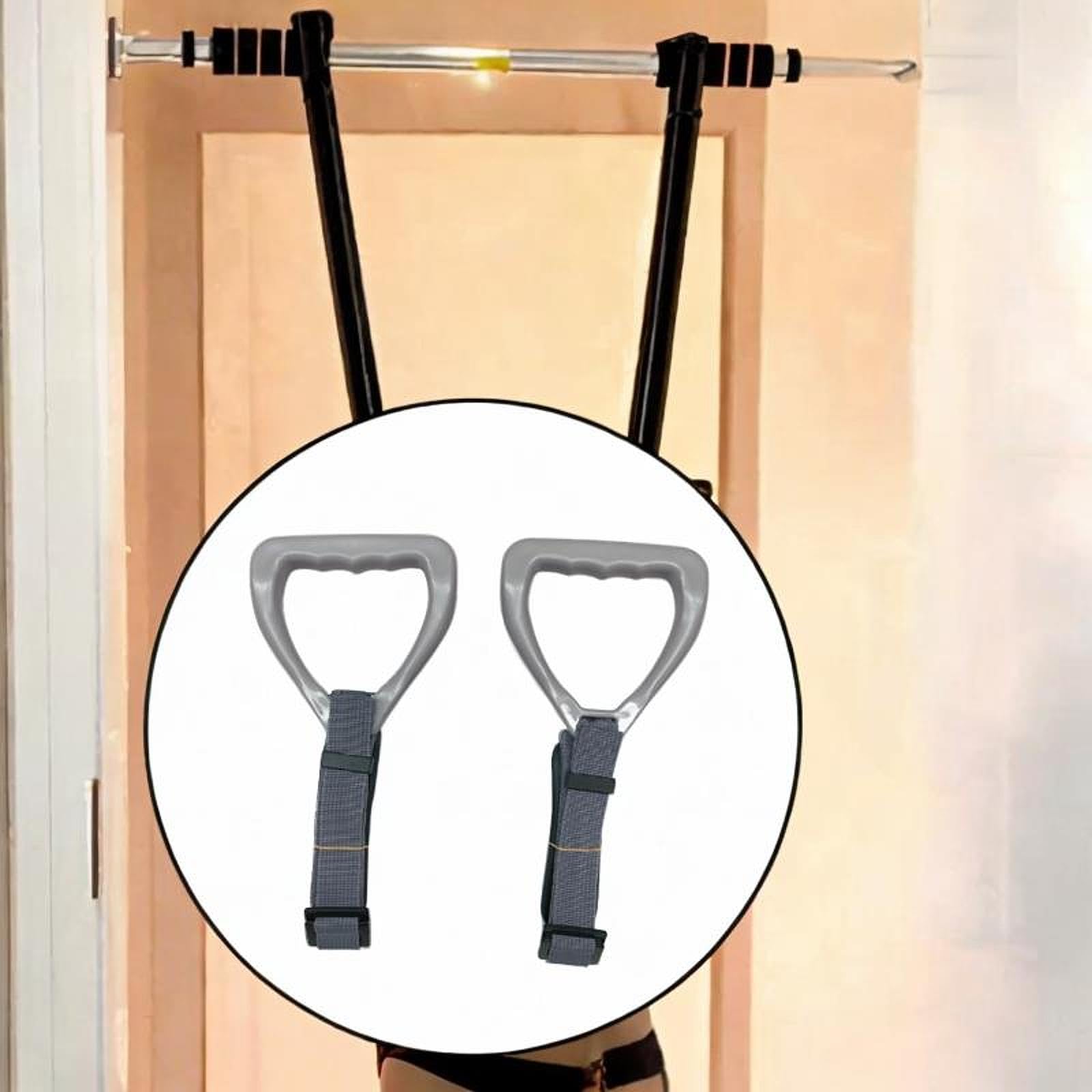 2Pcs Adjustable Gymnastics Rings for Adults, Nylon Pull Up Rings with Non-Slip Handles for Home Gym Fitness