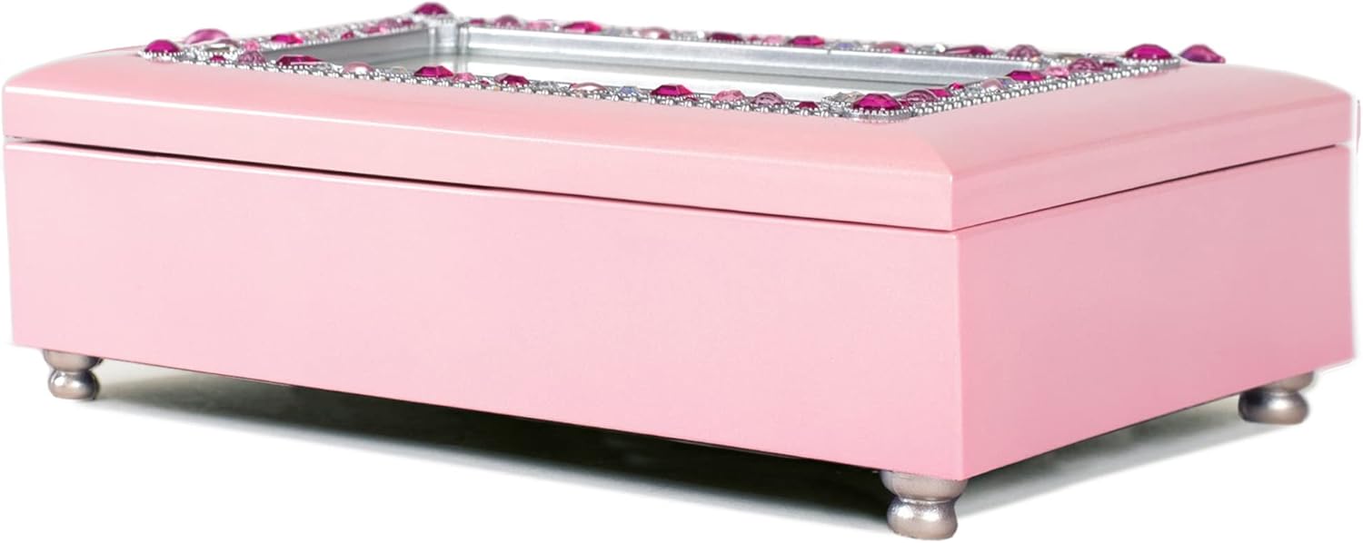 Cottage Garden Sweet Granddaughter I Love You Matte Pink Jewelry Music Box Plays You are My Sunshine