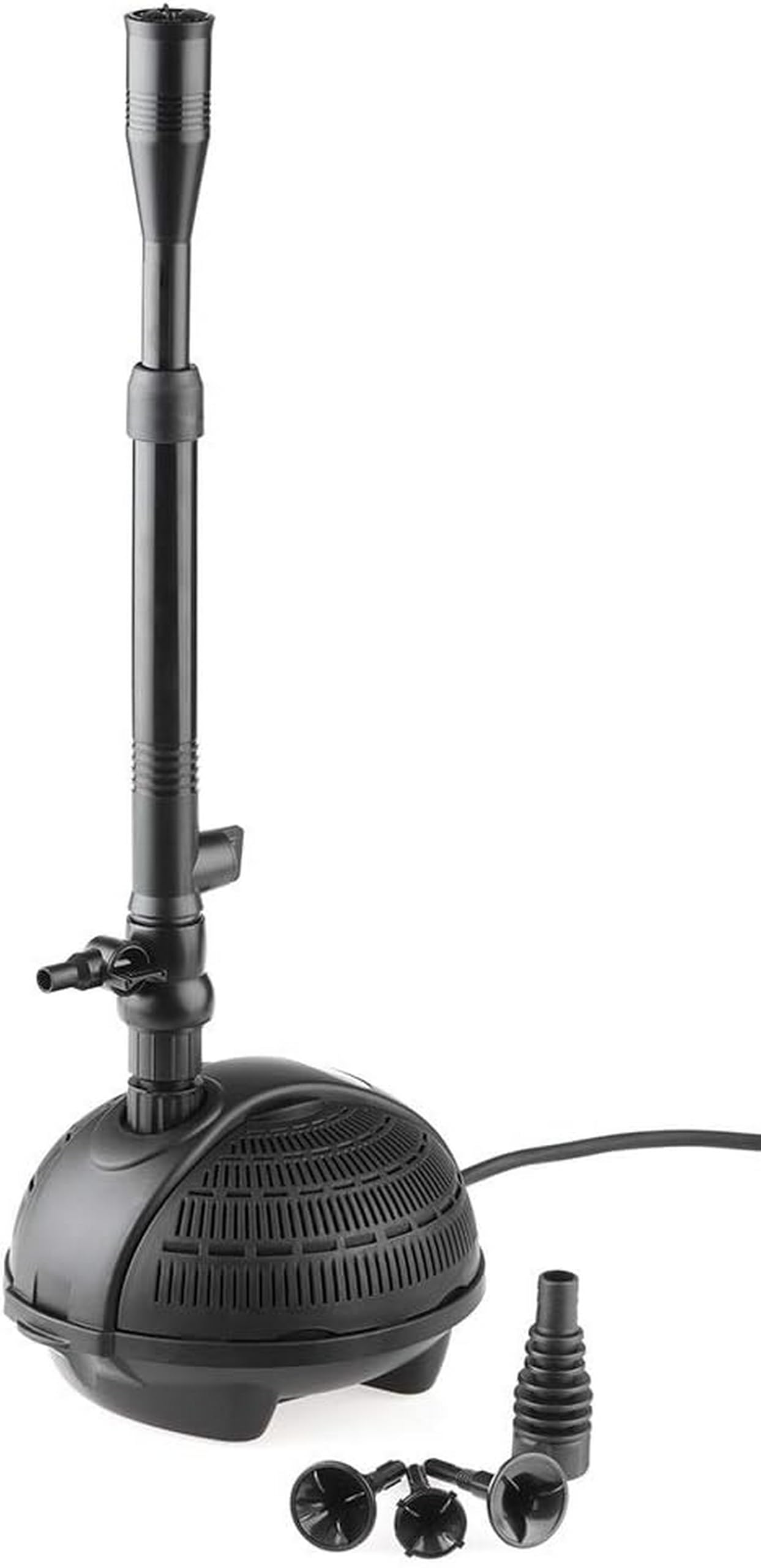 Pontec 57123 PondoVario 1500 - Wasserspielpumpe für den Einsatz in Gartenteich und Zierbrunnen / Teichpumpe / erzeugt vier unterschiedliche Fontänen, Schwarz