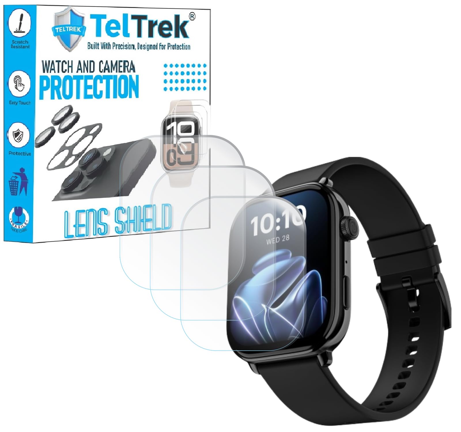 Screen Protector Compatible With Noise ColorFit Pulse 4 Max (1.96" Inch), Edge to Edge Hydrogel TPU Screen Guard not a Tempered Glass (Pack of 3)-image-30
