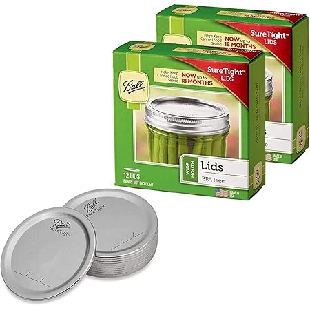 Ball Wide Mouth Mason Jar Lids 12-Count per Pack (2-Packs Total)