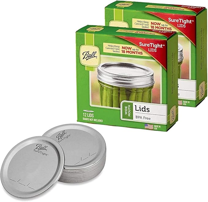 Ball Wide Mouth Mason Jar Lids 12Count per Pack (2Packs
